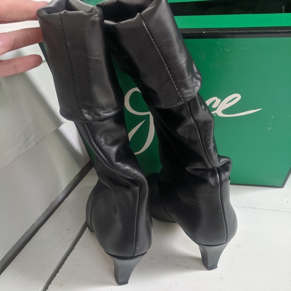 Vintage Joyce Leif Boots 6 1/2 Black Leather - Picture 5 of 7